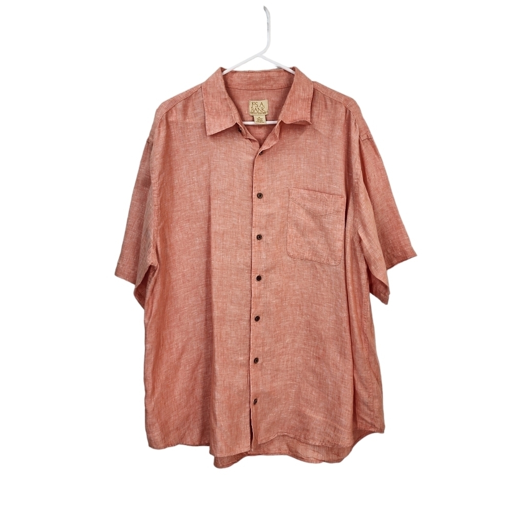 Jos. A. Bank Men's 100% Linen Short Sleeve Button Shirt - XL
